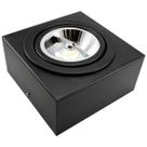 Spot Plafon Sobrepor Box Quadrado AR111 Direcionável Preto + Led 12w