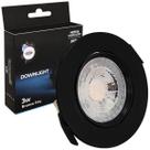 Spot Preto Led 3w Downlight Redondo Embutir Frio Bivolt