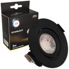 Spot Preto Led 3w Downlight Redondo Embutir Neutro Bivolt
