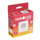 SPOT QUADRADO 5W 77,5mm 6400k Biv Superled OUROLUX