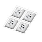 Spot Quadruplo Embutir Quadrado Recuado Branco Para Ar70 Gu10
