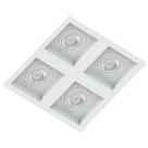 Spot Quadruplo Embutir Quadrado Recuado Branco Para Dicróica Gu10 Mr16