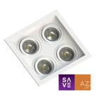 Spot Quadruplo Embutir Quadrado Recuado Mr16 Branco