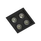 Spot Quadruplo Embutir Quadrado Recuado Mr16 Preto - Save Energy