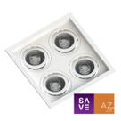 Spot Quadruplo Embutir Quadrado Recuado Par20 Branco