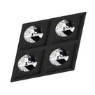 Spot Quadruplo Embutir Quadrado Recuado Preto Para Ar111 Gu10