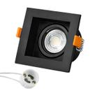 Spot Recuado Embutir Luminária + Lâmpada Led Mr16 Dicroica Gu10 Quadrado Teto Sala Branco Preto Cor Spots + Lâmpadas:Spo