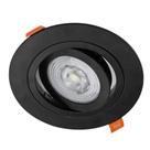 Spot Redondo Preto LED Integrado 9W Bivolt Branco Quente