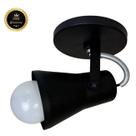 Spot Sobrepor Direcionável Alumínio Preto Bivolt Bocal E27 A Luz que se Ajusta a Você.
