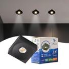 Spot Sobrepor Preto LED 3W 3000k P/ Teto Parede e Pergolado ST1553