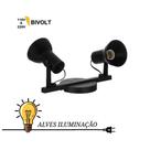 Spot Trilho Duplo de Sobrepor Direcional 2L E-27