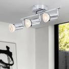 Spot Trilho Sobrepor, Com Três Bases, Prata, GU10, LexLight