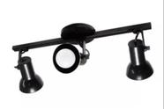 Spot Trilho Triplo 3 Sobrepor Direcionável E-27 Preto 110v/220v Spot Trilho Triplo 3 Sobrepor Direcionável E-27 Preto 110v/220v