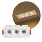 Spot Triplo Downlight LED Embutir Evon 3 Focos 6W 3000K IRC90 DL-7322 Astraled ST3295