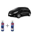 Spray automotivo preto onix lisa - exy peugeot + spray verniz 300ml
