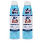 Spray de proteção solar Coral Isles SPF 50 resistente à água 177mlX2 Spray de proteção solar Coral Isles SPF 50 resistente à água 177mlX2