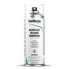 Spray de verniz acrílico brilhante Vallejo 400 ml com acabamento brilhante