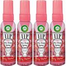Spray higiênico Air Wick VIP Pre-Poop Perfume Rosy Starlet Contém óleos essenciais Purificador de ar para viagens Até 100 utilizações - 1,85 onças (pacote com 4)