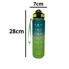 Squeeze Academia 1000ml Click Facil Com Alça Resistente Azul e Verde