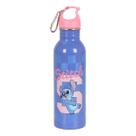 Squeeze Infantil Stitch 750ml Luxcel Aluminio com Mosquetão