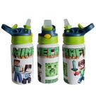 Squeeze Minecraft Volta ás Aulas Bico Silicone Infantil 500ml Com Nome