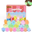 Squishy LEEHUR Mochi Glitter - 20 Unidades de Animais que Brilham no Escuro