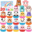 Squishy Toys YEGEER, pacote com 20 animais de crescimento lento com recipiente