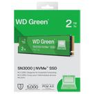 SSD M.2 2TB Western Digital WD GREEN SN3000 Pcie Gen 4 x4 NVMe Leitura 5000MBs Gravação 4200MBs Verde WDS200T4G0E