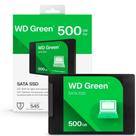 SSD WD Green 500GB 2.5" SATA III 6Gb/s, 7mm, Leitura até 545MB/s, 3D NAND, WDS500G5G0A