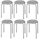 Stack Stools COSTWAY, pacote com 6, aço, 44,45 cm de altura, cinza, para crianças