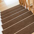 Stair Treads SMILOOL, 23x91 cm, marrom, antiderrapante, pacote com 8