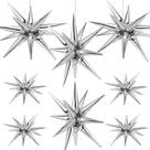 Star Balloons Cadeya Huge Silver Explosion, 8 unidades para festa