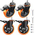 Stem Caster Wheels WOZESEIK de 4 polegadas Heavy Duty 907 kg, conjunto de 4
