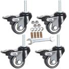 Stem Casters DICASAL, pacote com 4, 1,5 polegadas com travamento e freios duplos