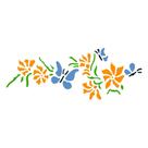 Stencil Acrilex 33x14 1186 Borboletas e Flores