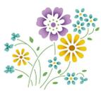 Stencil Especial Margaridas e Flores 10x10 Stx-363 - Litoarte