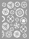 Stencil Estampa Engrenagens - 20x15cm - Ref. 78