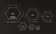 Stencil Hexagonal Geométrico Traceease 6 Pcs 2,5/5/7,5/10/12,5 cm, 3 mm de Espessura - Traceease