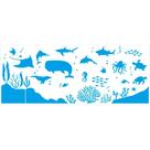 Stencil Litoarte 17 x 42 cm - STG-087 Silhuetas Fundo do Mar