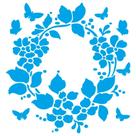 Stencil Litoarte 20 X 20 Cm - Stxx-024 Guirlanda Flores Com Borboleta