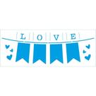 Stencil Litoarte 6,5 x 17 cm - STP-161 Bandeirolas Love