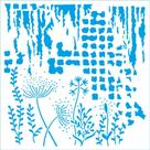 Stencil Litoarte Joana Borga 20 x 20 cm - Mix Média : Tijolos e Flores - STXX-254