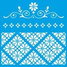 Stencil Litoarte Mara Fernandes 20 x 20 cm - STXX-078 Arabesco Flor, Azulejos Português Stencil Litoarte Mara Fernandes 20 x 20 cm - STXX-078 Arabesco Flor, Azulejos Português