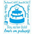 Stencil Litoarte Rose Ferreira 20 x 25 cm - STR-248 Se Tem Café, Tem Bolo