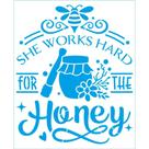 Stencil Litoarte Tays Rocha 17 x 21 cm - STR-733 She Works Hard Stencil Litoarte Tays Rocha 17 x 21 cm - STR-733 She Works Hard
