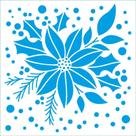 Stencil Natal Litoarte 14 X 14 cm - STAN-025 Flor Poinsetia