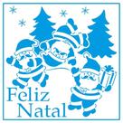 Stencil Natal Litoarte 20 X 20 cm - STXXN - 007 Papais Noeis Divertidos Stencil Natal Litoarte 20 X 20 cm - STXXN - 007 Papais Noeis Divertidos