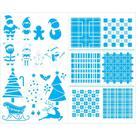 Stencil Natal Litoarte 42 X 34 cm - ST2N - 001 Natal Xadrez (2 Acetatos)