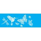 Stencil Opa 10 x 30 cm - Borboleta, Passáro e Abelhas - 1463
