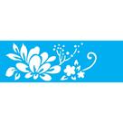 Stencil Opa 10 x 30 cm - Flor Estilizada II - 2223